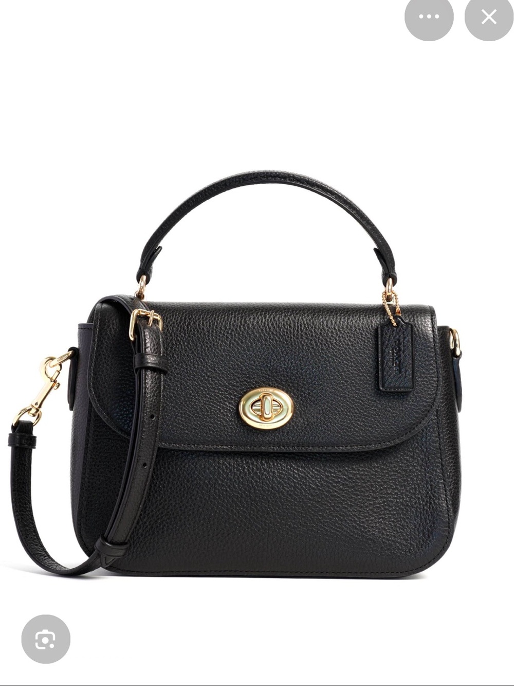 Coach Marlie Black Pebbled Leather Top Handle Satchel